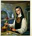 Sor Juana Ins de la Cruz en la cocina, 1986. Oleo sobre tela, 95 por 70 cm.