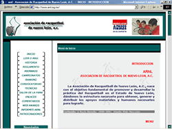 Asociacion de Racquetball de Nuevo Le�n - Tips de saque, rankings, torneos, email gratis, encordados de raquetas y todo tipo de cuerdas, informacion.