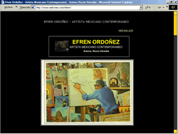 Efr�n Ord��ez. Entrevista y biograf�a de Efr�n Ord��ez. Cincuenta a�os de obras Maestras: Pinturas, Esculturas, Vitrales, Murales y Bajorelieves.